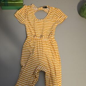 Striped Yellow and White Kids One Piece